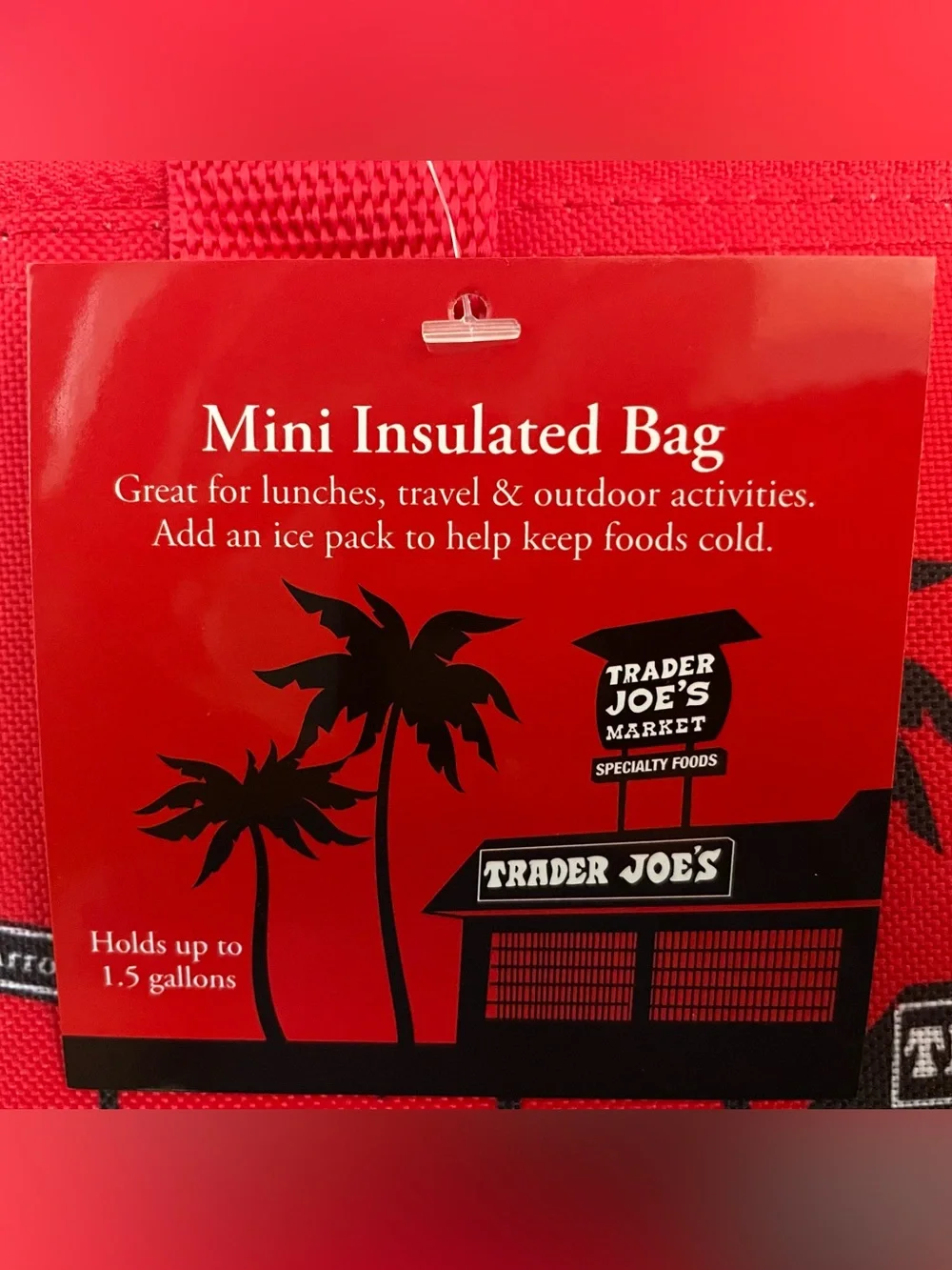 🌺NWT Trader Joe's Green w/Lime Insulated Mini Tote Bag - Holiday 2025
